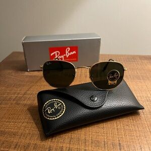 Ray-Ban RB3548N Hexagonal Flat Lens Sunglasses in Arista Gold